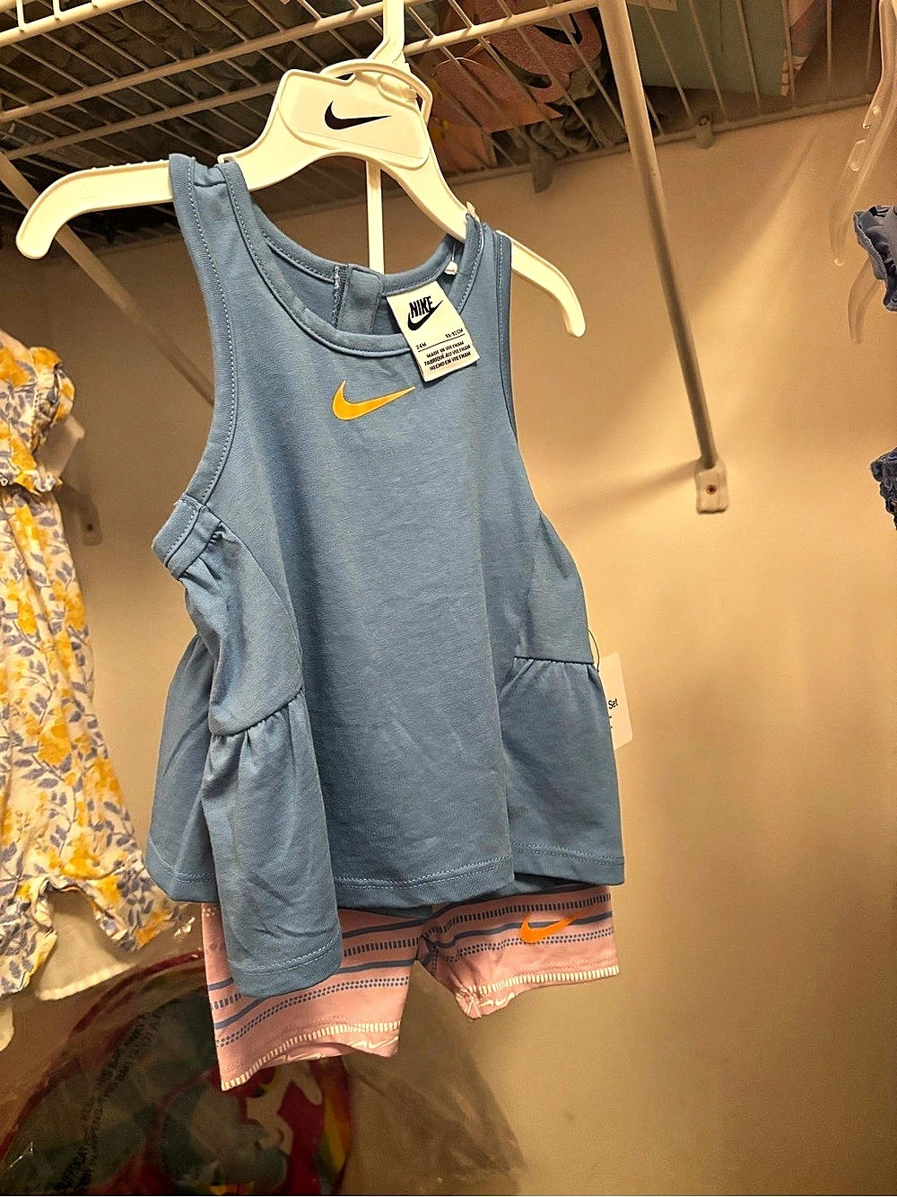 Nike 2-Piece Tank and Bike Short Set Baby 24M Blue & Pink